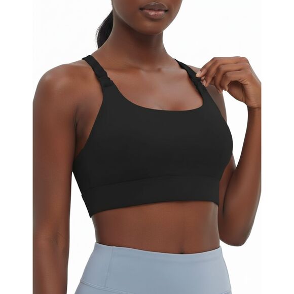 Racerback Front Clip Nursing Bra Black Medium - Picture 2 of 4